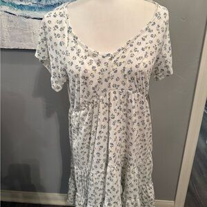 Floral Print Short Sleeve Dress